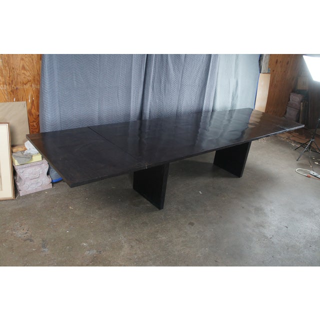 Restoration Hardware Wyeth Floating Rectangular Black Oak Modern Dining Table Rh For Sale - Image 17 of 17