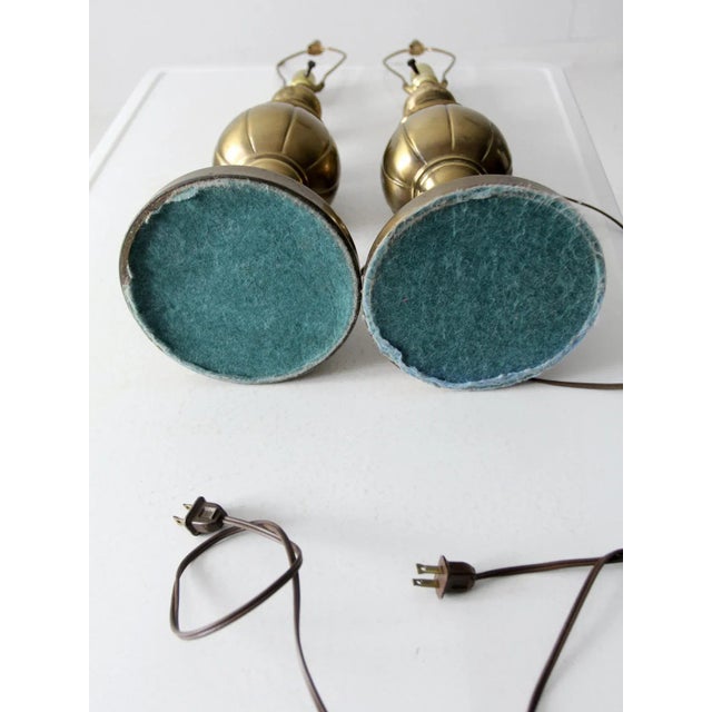 Pair Mid-Century Brass Table Lamps For Sale - Image 12 of 12