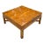 Vintage Boho Burl Wood Campaign Coffee Table For Sale