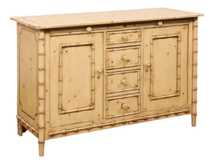 Early 20th Century English Sideboard W/ Faux Bamboo Trim