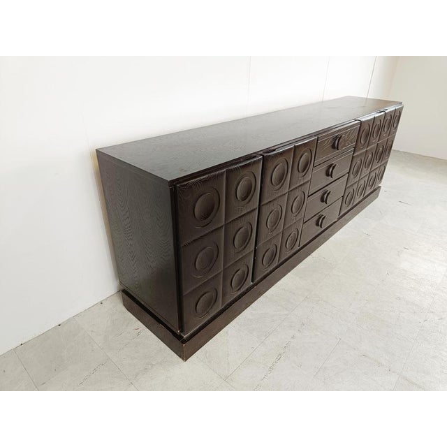 Brutalist Graphical Credenza, 1970s For Sale - Image 9 of 12