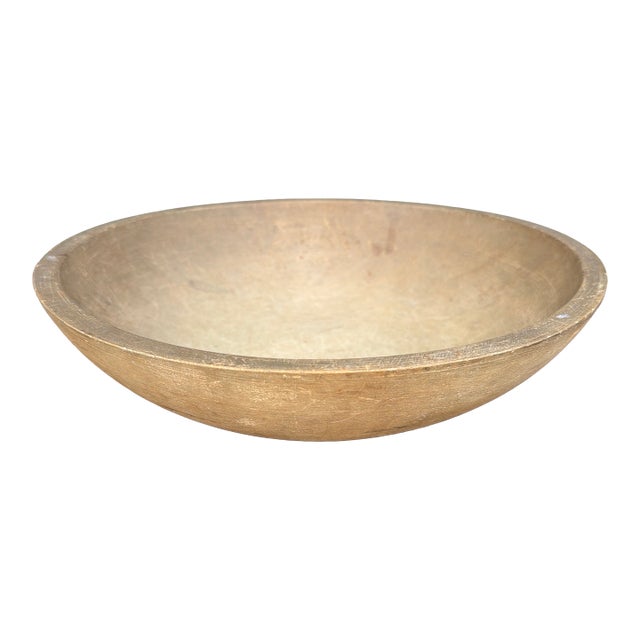 Antique Munising Turned Maple Wood Bowl, Circa 1930s For Sale