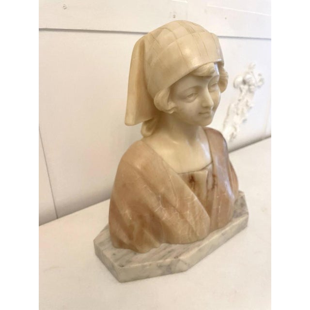 Antique Victorian Alabaster Bust, 1860 For Sale - Image 6 of 14