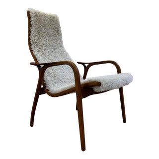 Lamino Armchair with Fur Upholstery by Yngve Ekström for Swedese For Sale