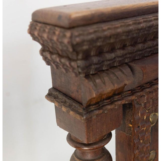 Middle Easter Oak and Leather Chairs with Studs 1920, Set of 2 For Sale - Image 16 of 18