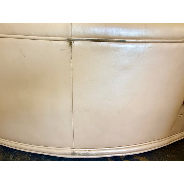 Beige Weiman Attr. Genuine Leather 3 PCS Sectional Sofa From 80's For Sale - Image 8 of 12
