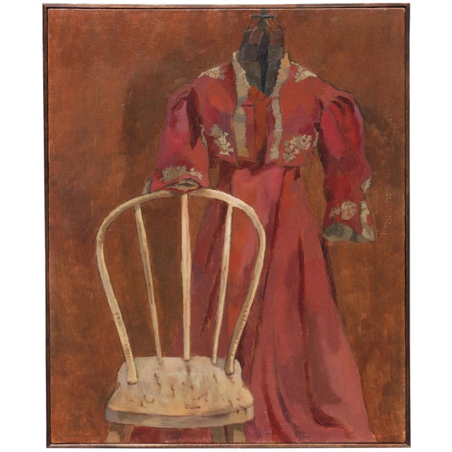 Bentwood Chair, High-Waisted Dress', Post-Impressionist Oil by Jill Davenport For Sale - Image 11 of 11
