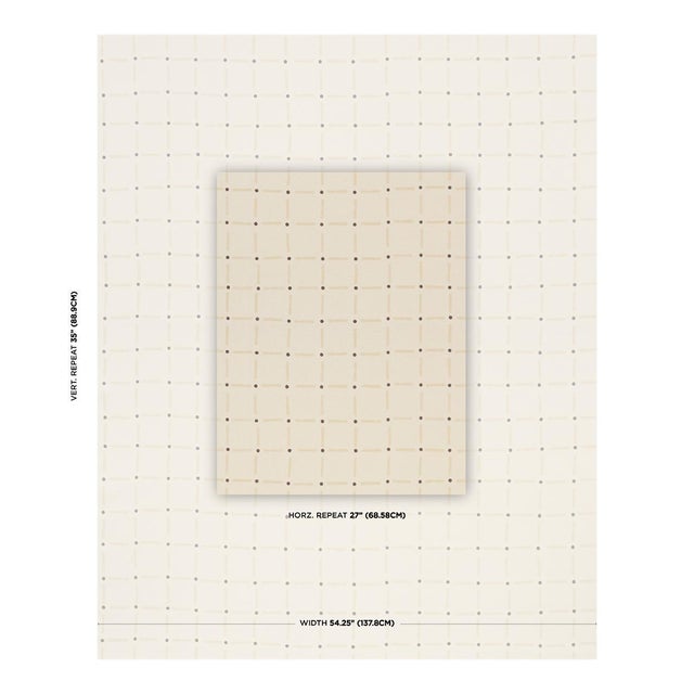 SAMPLE - Schumacher X Caroline Z Hurley Drifting Grid Fabric In Sand For Sale