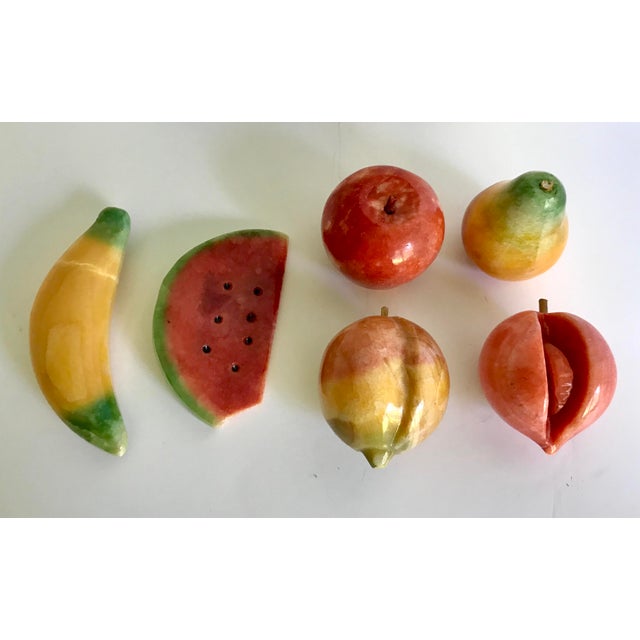 Vintage Carved Alabaster Marble Stone Fruit Set Of 6 Chairish