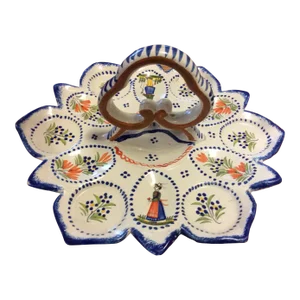 Late 20th Century Henri Quimper Oyster Serving Platter
