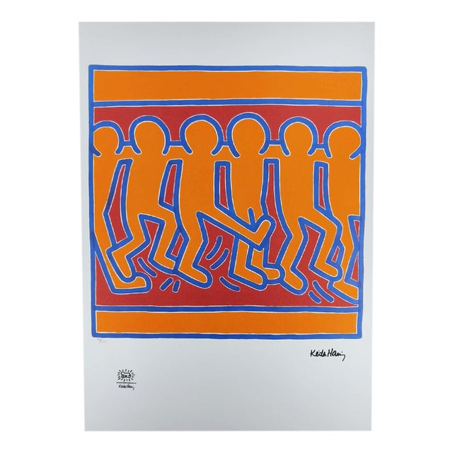 Keith Haring, Figurative Composition, Limited Edition Lithograph, 1990s For Sale