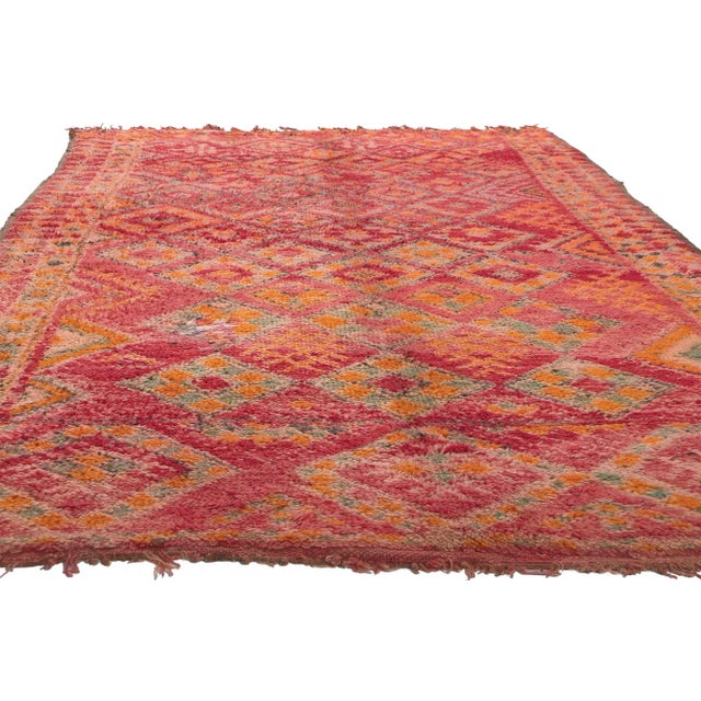 Mid 20th Century Vintage Red Talstint Moroccan Rug - 05'09 X 09'07 For Sale - Image 5 of 10