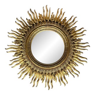 Monumental Francisco Hurtado, Carved Sunburst Wall Mirror For Sale