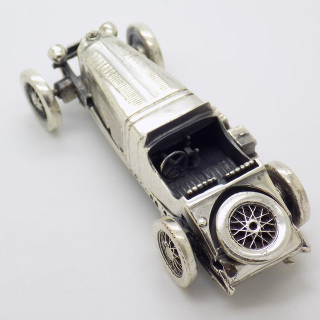 Vintage Italian Handmade Genuine Sterling Silver 925 Mercedes SSKL Classic Car Figurine, 1980s For Sale - Image 6 of 16