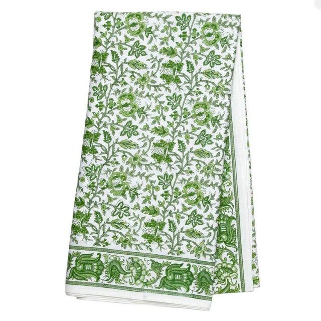 Not Yet Made - Made To Order Aria 10-Seat Green Tablecloth For Sale - Image 5 of 5