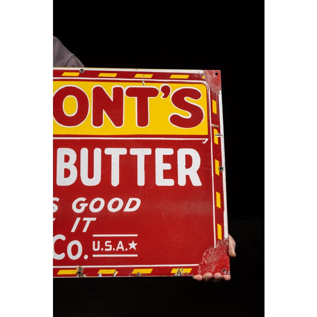 Metal Vintage Fairmont's Better Butter SSP Sign For Sale - Image 7 of 12