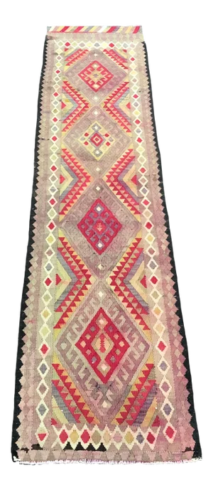 Turkish Herki Kilim Runner-2′10″ × 12′4″