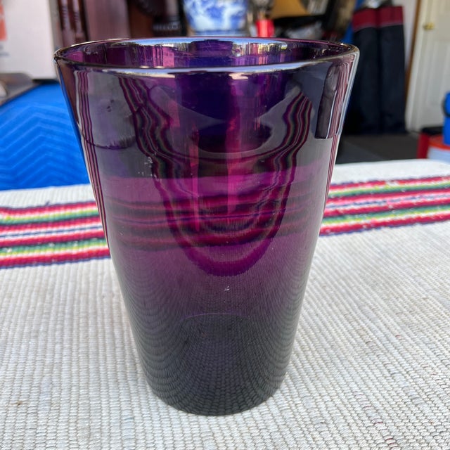 A Large Antique Amethyst Purple Blown Glass Vase, English, Circa 1900 For Sale - Image 10 of 10