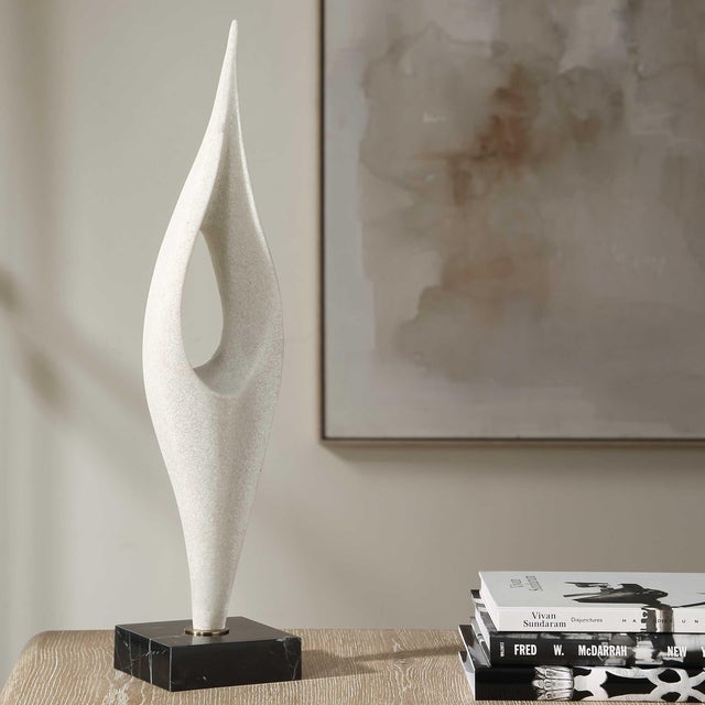 Crafted In A Matte White Man-made Stone That Accurately Replicating The Look Of Thassos Marble, This Elegant Sculpture...