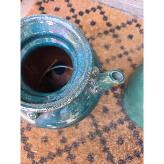 1930s Chinese Antique Green Vase, Pair For Sale - Image 5 of 6