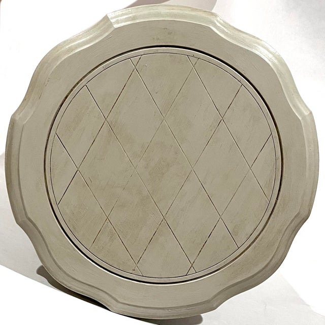 Vintage French Cylinder Shaped Nightstands Painted French Gray - A Pair For Sale - Image 13 of 14