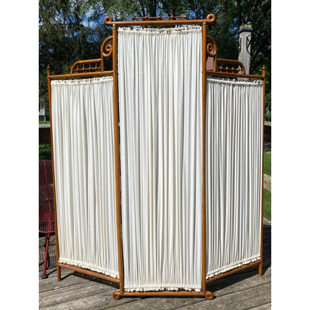 Antique Victorian Stick and Ball Room Divider Dressing Screen Chairish