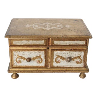 Antique Italian Florentine Musical Jewerly Box For Sale