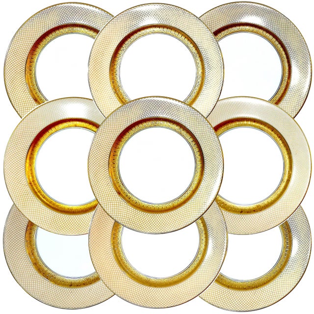 Ceramic 1960s Rosenthal Golden Grail Encrusted Gold Porcelain Dinnerware by Raymond Loewy - 45 Piece Service for Eight For Sale - Image 7 of 13