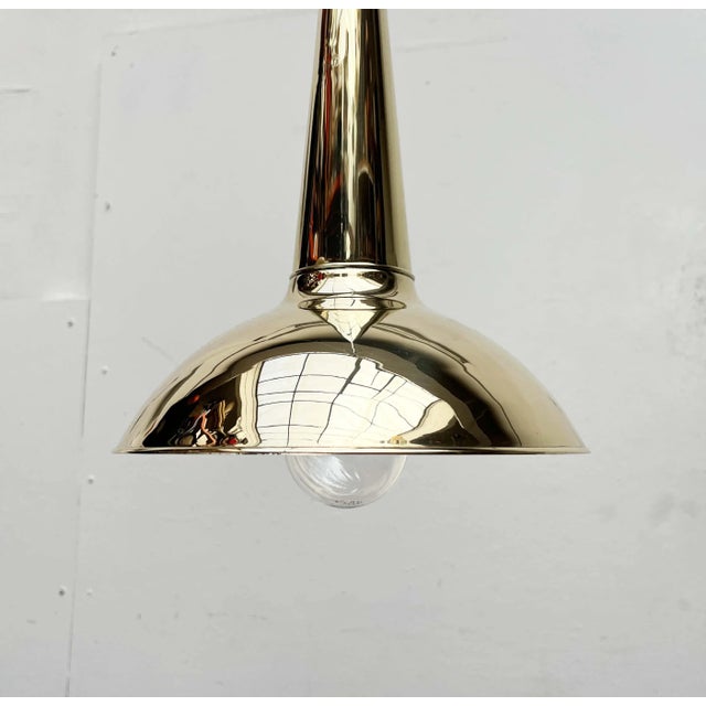 Mid-Century Modern Danish Brass Cone Pendant Lamps, 1950s, Set of 2 For Sale - Image 18 of 18
