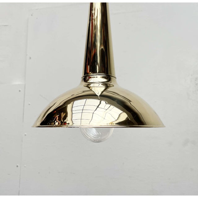 Mid-Century Modern Danish Brass Kone Pendant Lamps, 1950s, Set of 2 For Sale - Image 18 of 18