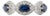 Marquise Cut Three Stone Sapphire Diamond Cluster Ring 14k Gold Size 7 For Sale