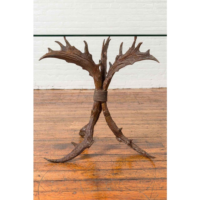 Curved Bronze Tree Table | Chairish
