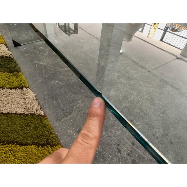 Curved Glass Coffee Table with Waterfall Effect, 1980s For Sale - Image 3 of 7