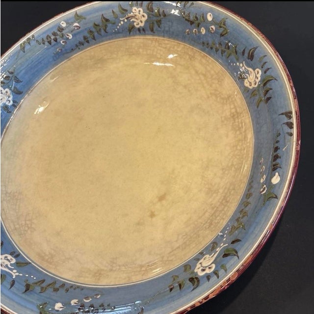 Late 20th Century Rare Veironique Pichon Maison Uzes France Clay Bowl Hand Made Pottery 14.5” For Sale - Image 5 of 12