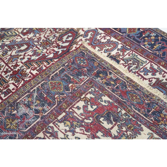 Ecru Vintage Heriz Rug 7'4'' x 10'5'' For Sale - Image 8 of 10