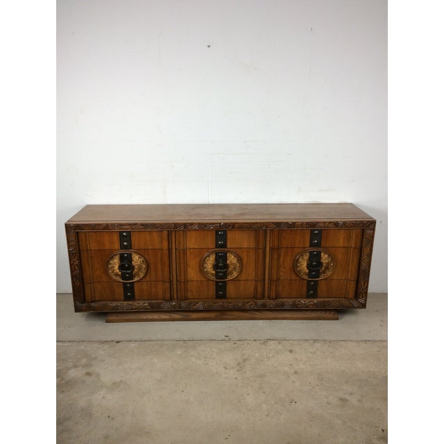 Mid-Century Modern Mid Century Modern Lowboy Dresser With Mirror For Sale - Image 3 of 18