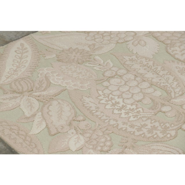 Rug & Kilim Rug & Kilim’s Tudor Style Extra-Long Runner Rug in Cream With Floral Patterns For Sale - Image 4 of 8