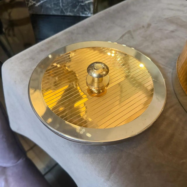 Brass 1970s Stunning Mid-Century Modern Brass and Silver Plated Ice Bucket by Lidian For Sale - Image 8 of 16