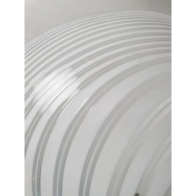 Glass Large Murano Swirl Pendant in White, 1970s For Sale - Image 7 of 12