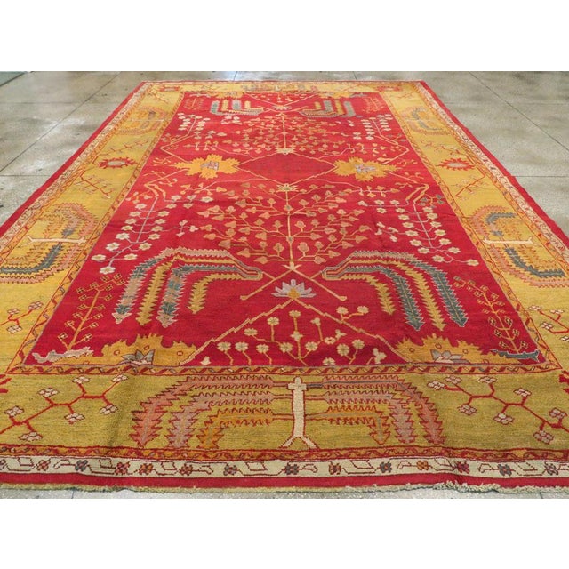 1920s Galerie Shabab Collection Early 20th Century Turkish Oushak Rug For Sale - Image 5 of 10