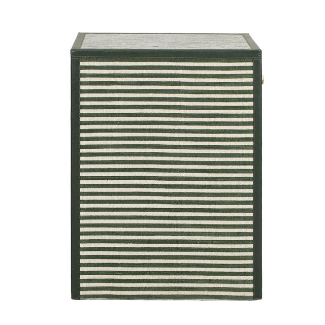 2020s Kora Green Cotton Jute Striped Nightstand For Sale - Image 5 of 8