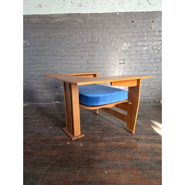 1960s Sculptural Frank Lloyd Wright Style Oak Chair For Sale - Image 5 of 14