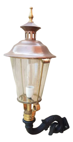 Cast Iron and Copper Wall Lantern