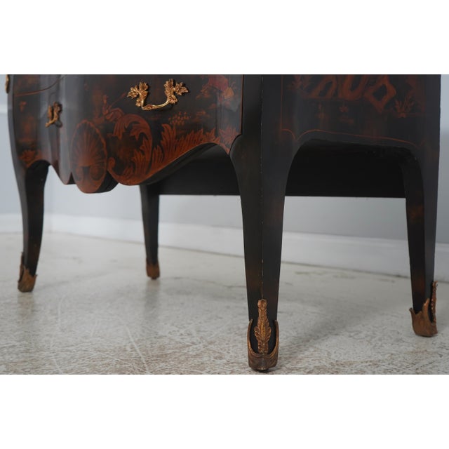 Maitland Smith Chinoiserie Louis XV Style Bombe Commode For Sale - Image 11 of 18