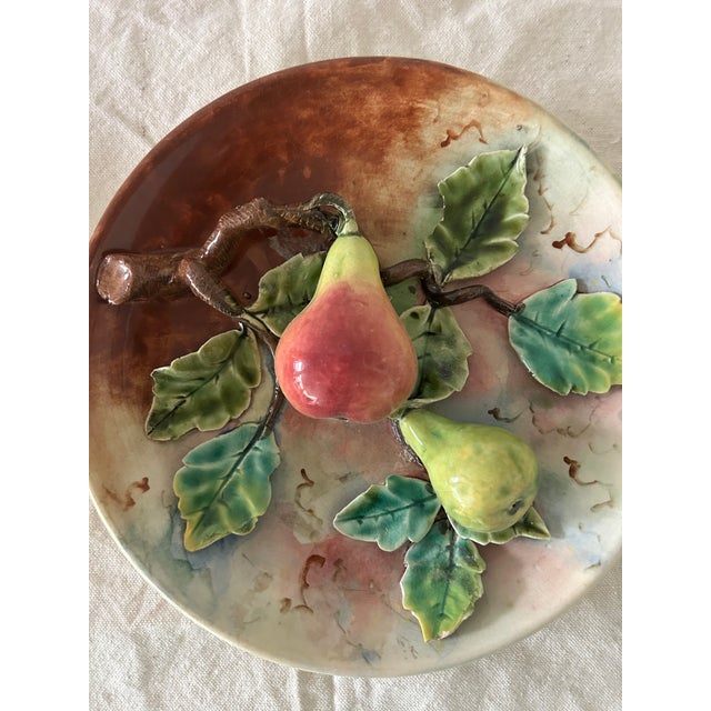 19th Century French Ceramic Barbotine Wall Platter - a Pair For Sale In Washington DC - Image 6 of 9