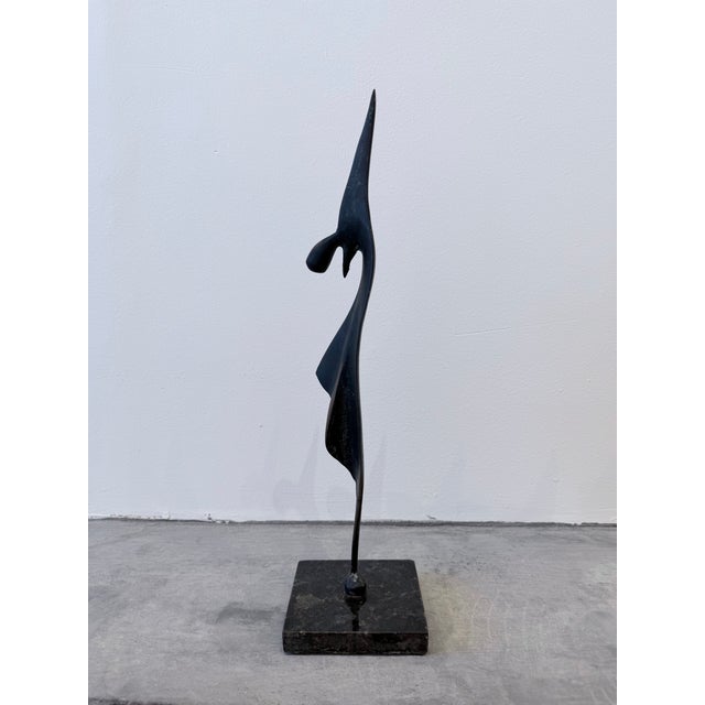 1960s Brazilian Mid-Century Modern Abstract Dancer Bronze Sculpture on Granite Base For Sale - Image 5 of 13