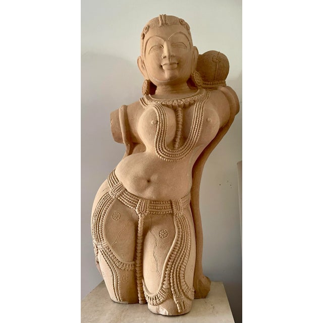 Stone 1990s Bust Lady Sculpture Statue Vintage Hand Carved Stone Decor Art Collectible For Sale - Image 7 of 12