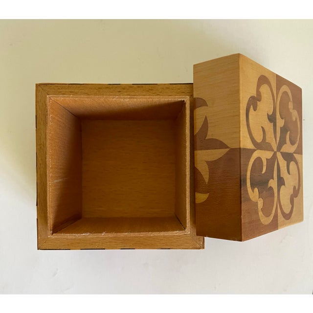 Original Signed Lidded Marquetry Small Wood Box For Sale - Image 10 of 10