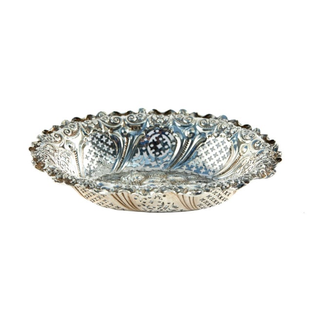 Antique Victorian Silver Bon Bon Bowl, 1894 For Sale - Image 9 of 9