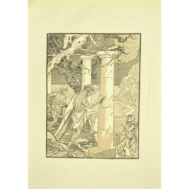 The Men and the Column is an original modern artwork realized by Ferdinand Bac (1859 - 1952) in 1922. Original Lithograph...